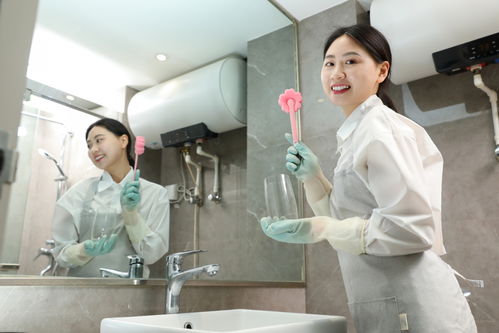 衛生間清潔整理保潔服務女性人物攝影圖 攝影